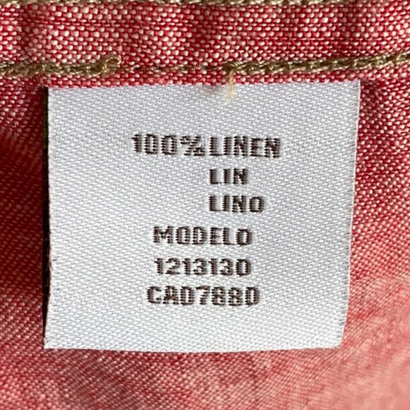 PAOLETTI 100% Linen Shirt Short Sleeve Button Down Pink Men's Size XXL - Picture 10 of 14